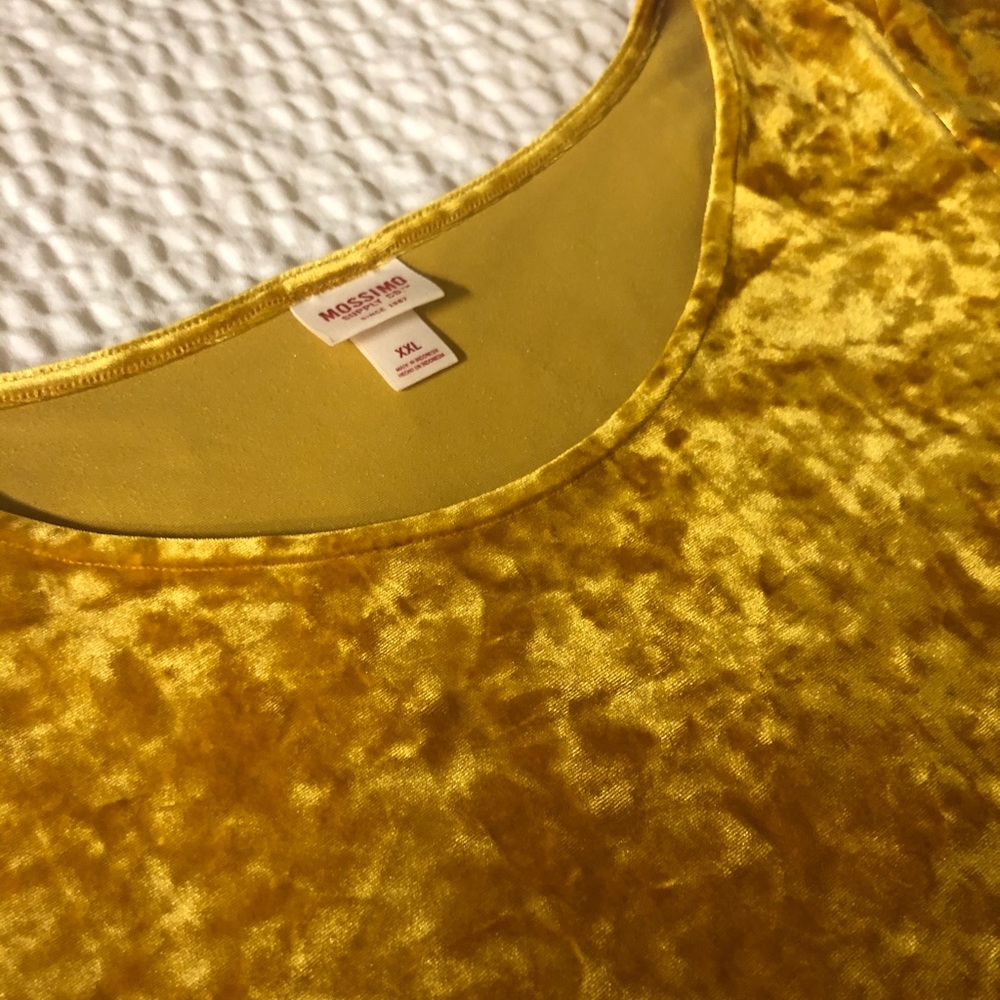 Mossimo Supply Co. Mustard Velvet Crop Top XXL